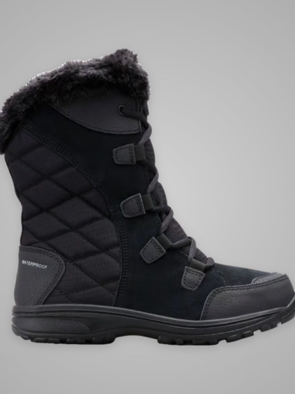 Columbia Ice Maiden II Waterproof Winter Boots 9 Black Faux Fur Omni-Tech Rain